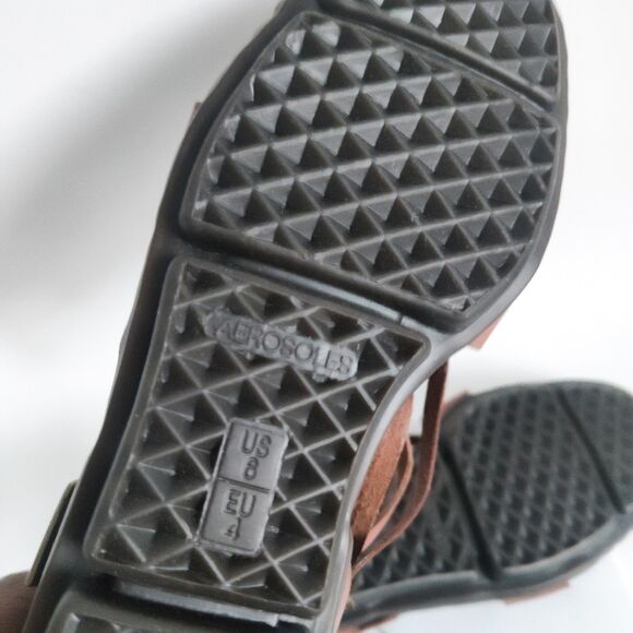 Aerosoles Sandals Size 6 Closed Toe Brown Woven Comfort Leather Huarache Flats - Picture 10 of 10